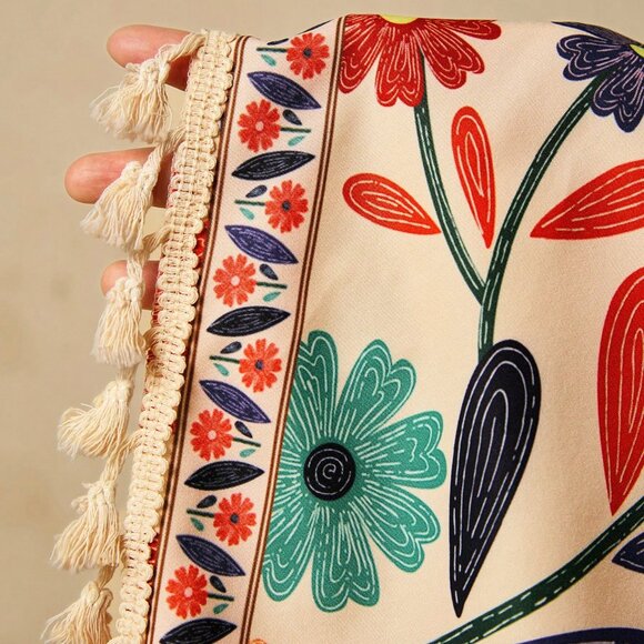 Apricot Boho Women's Floral Print Loose Tube Top - Picture 7 of 7